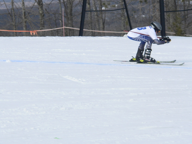 This skier is in a pretty good tuck