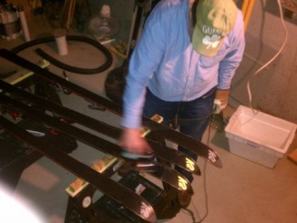 waxing the skis