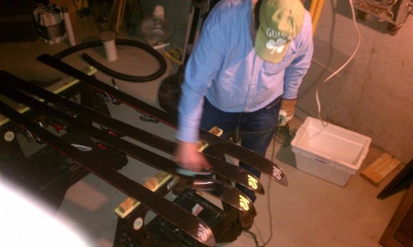 waxing the skis