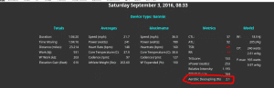 The Power Meter Handbook -- ride statisitcs on my FTP test -- from Golden Cheetah