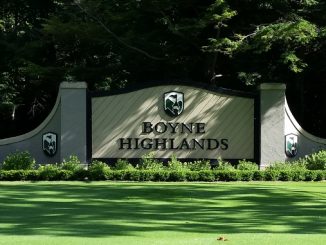 Boyne Highlands Fire -- a photo of the boyne highlands sign