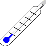 Stay Warm Skiing -- drawing of a cold thermometer