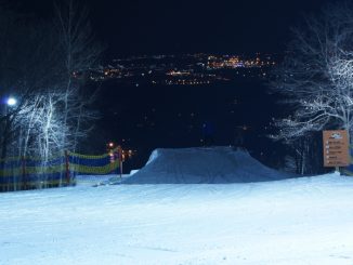 First Ski Trip -- Nightitime photo from the top of Granite Peak looking over Wausau Wisconsin