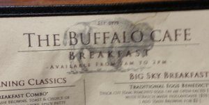whitefish dining review -- a photo of the bufrfalo cafe menu