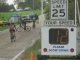 Grafton Pumpkin Cyclocross 2018 Race REport -- a hoto of cyclists and a radar speed check station