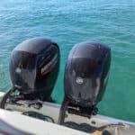 Two Mercury Marine outboard boat engines