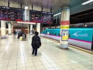 A bullet train in Ueno Station